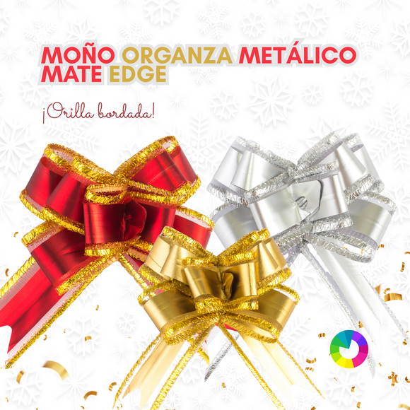 Moño Organza Metálico Mate Edge