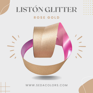 Listón Glitter Rose Gold