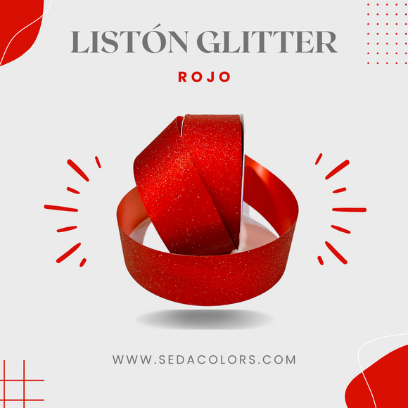 Listón Glitter Rojo