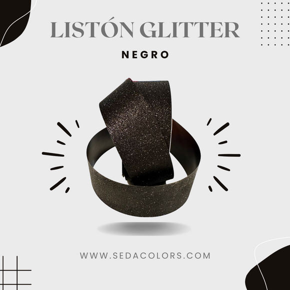 Listón Glitter Negro