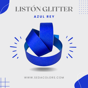 Listón Glitter Azul Rey