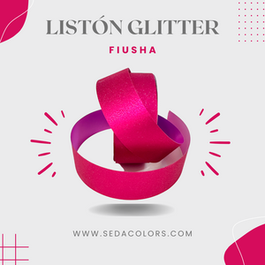 Listón Glitter Fiusha