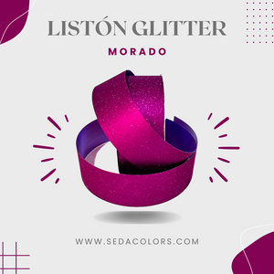 Listón Glitter Morado