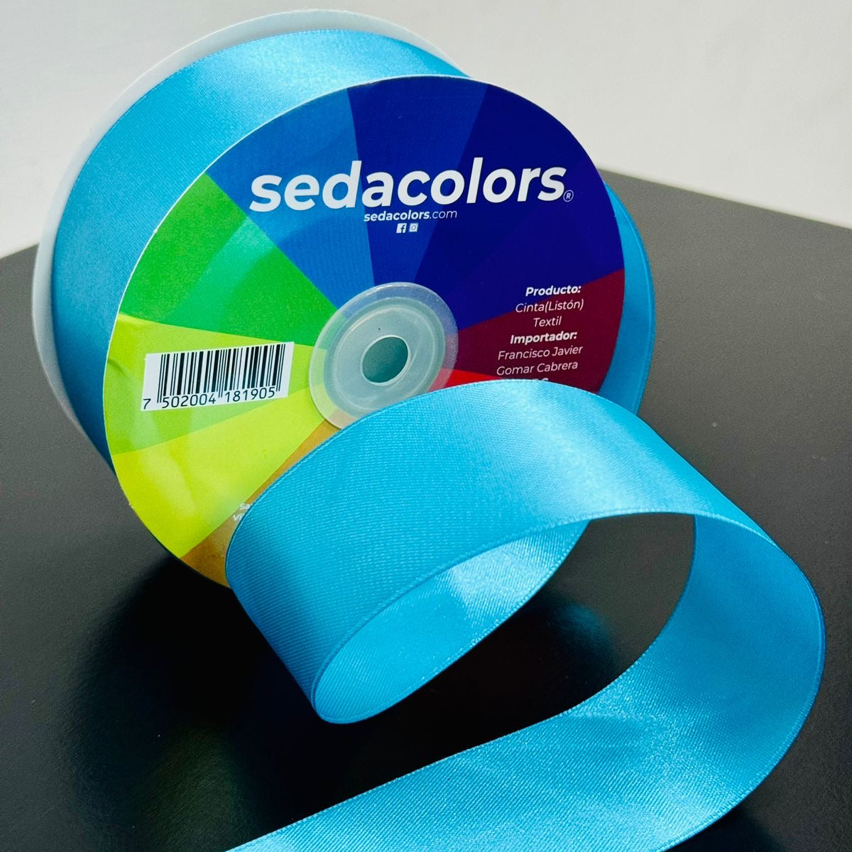 Listón Satin Liso Azul Turquesa | 2 Caras – Sedacolors