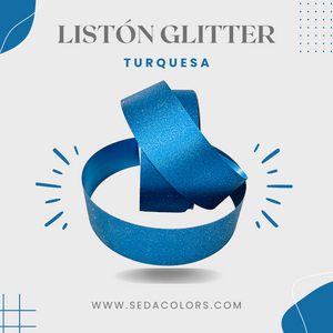 Listón Glitter Turquesa