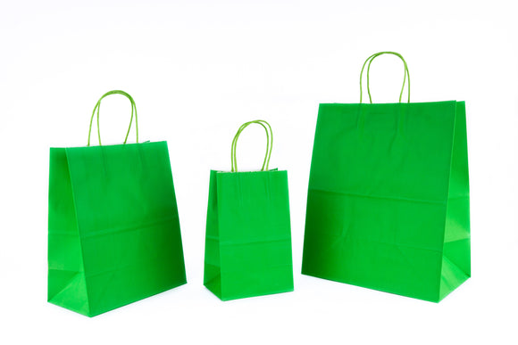 Bolsa Kraft con Asa de Color Verde Bandera