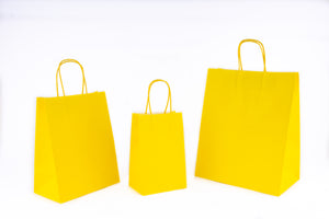 Bolsa Kraft con Asa de Color Amarillo