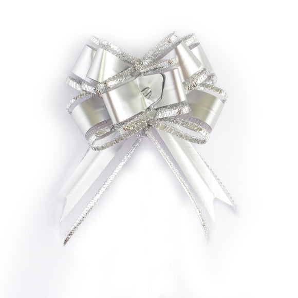 Moño Organza Metálico Mate Edge Plata