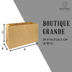 BOLSA DE PAPEL KRAFT CON ASA BOUTIQUE GRANDE