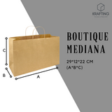 BOLSA DE PAPEL KRAFT CON ASA BOUTIQUE MEDIANA