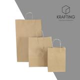 BOLSA DE PAPEL KRAFT CON ASA MEDIANA