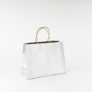 BOLSA DE PAPEL KRAFT CON ASA BOUTIQUE MEDIANA PLATA