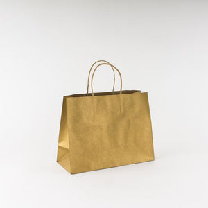 BOLSA DE PAPEL KRAFT CON ASA BOUTIQUE MEDIANA ORO